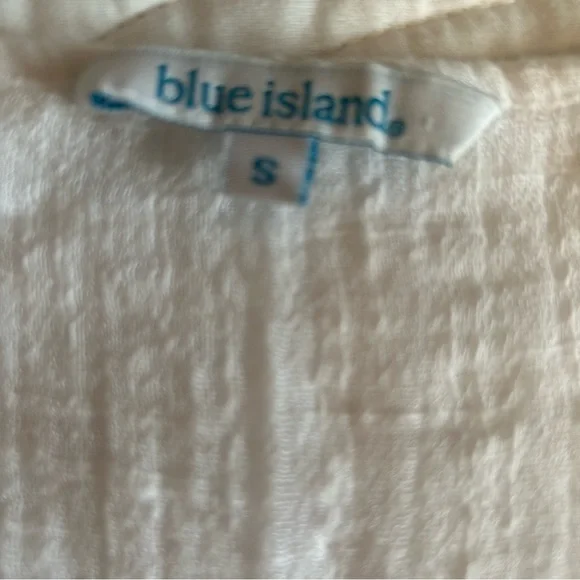 Blue Island White Summer Dress/Cover Up - Picture 2 of 2